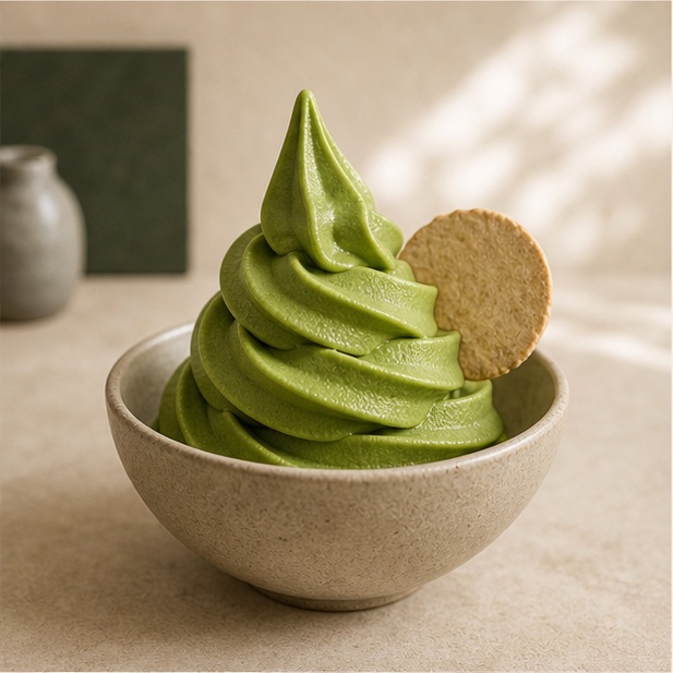 Illustrative matcha soft serve